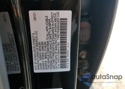 2021 Honda Accord Sport из США, поврежденный, VIN 1HGCV1F38MA101665